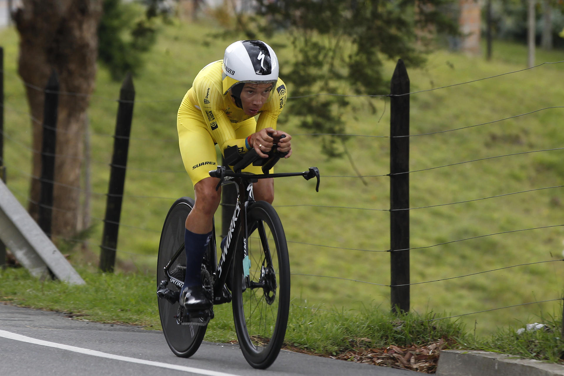 El ciclista colombiano Miguel Ángel 'Supermán' López en foto de archivo de Luis Eduardo Noriega A. EFE