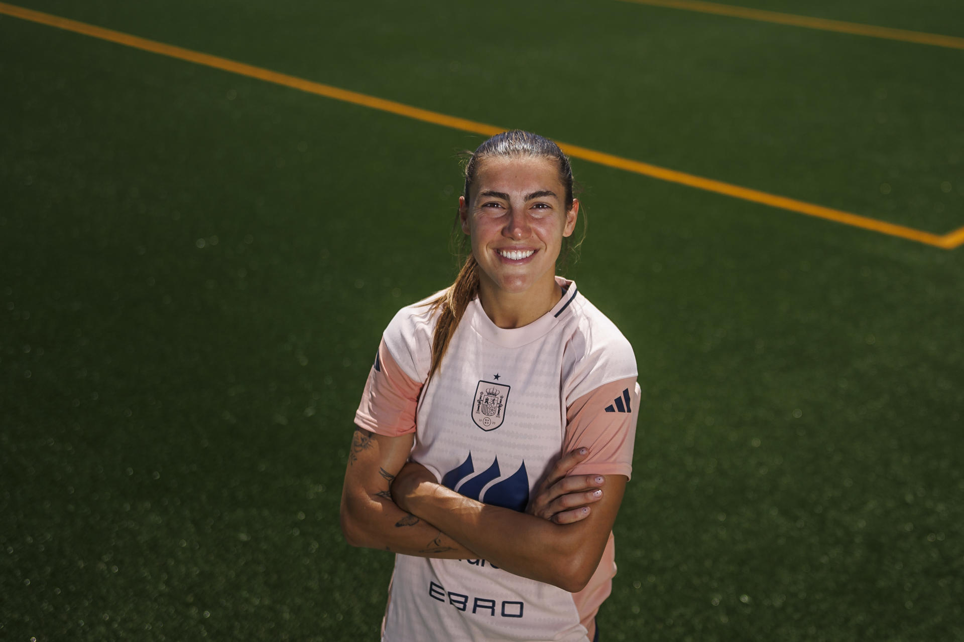 La jugadora de la selección femenina de fútbol Patri Guijarro durante la entrevista con EFE en la concentración del equipo nacional . EFE/ Rodrigo Jiménez