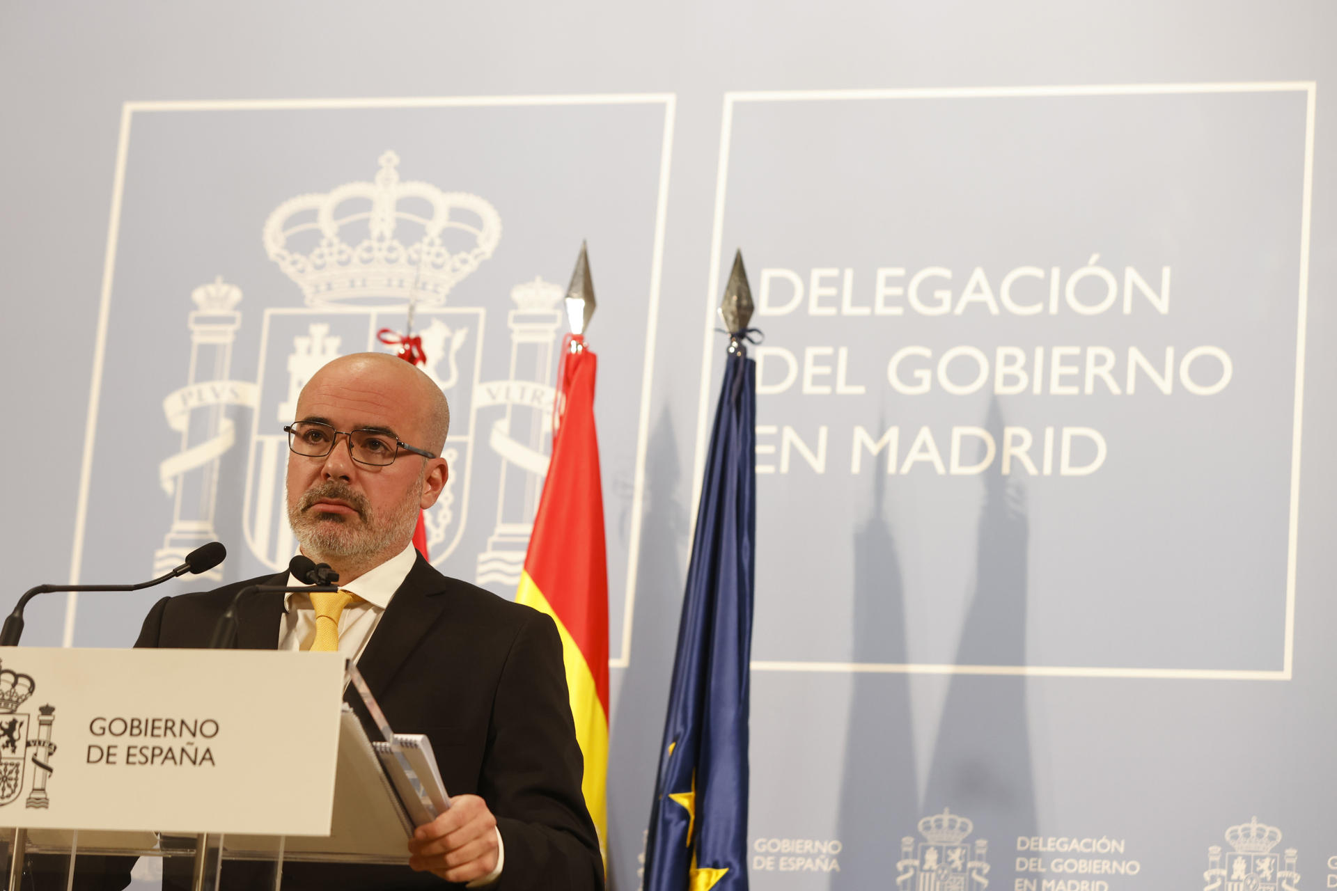 El delegado del Gobierno en la Comunidad de Madrid, Francisco Martín, este viernes en Madrid. EFE/ Blanca Míllez