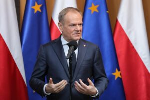 Fotografía de archivo del primer ministro polaco, Donald Tusk, durante una alocución, en Varsovia (Polonia). EFE/Pawel Supernak