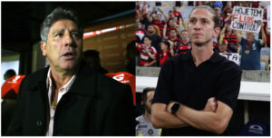 Combo de dos fotografías de archivo del entrenador de Fluminense Renato Gaúcho (i) y su colega de Flamengo Filipe Luis. EFE/ ARCHIVO