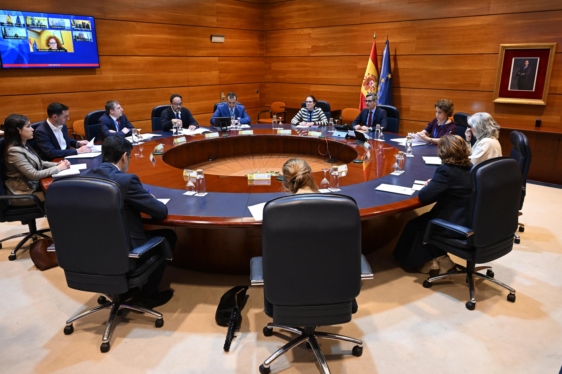 El ministro de Presidencia, Justicia y Relaciones con las Cortes, Félix Bolaños, preside hoy la del preunión del Comité de Situación para evaluar el impacto del cese del suministro eléctrico del pasado lunes, en Madrid. EFE/ Borja Puig De La Bellacasa - SOLO USO EDITORIAL/SOLO DISPONIBLE PARA ILUSTRAR LA NOTICIA QUE ACOMPAÑA (CRÉDITO OBLIGATORIO) -
