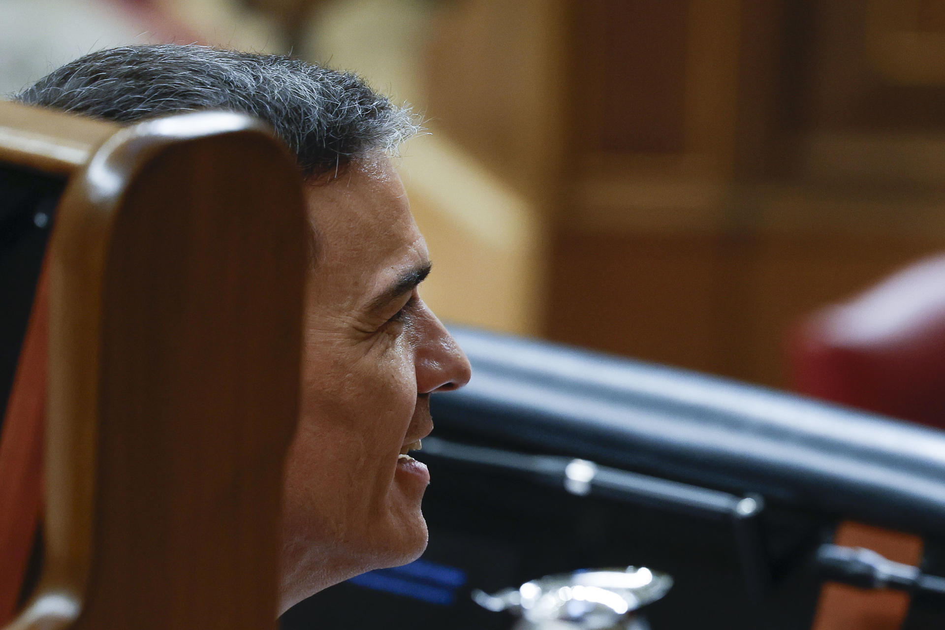 El presidente del Gobierno, Pedro Sánchez, en el Congreso de los Diputados este miércoles. EFE/ J.J. Guillén