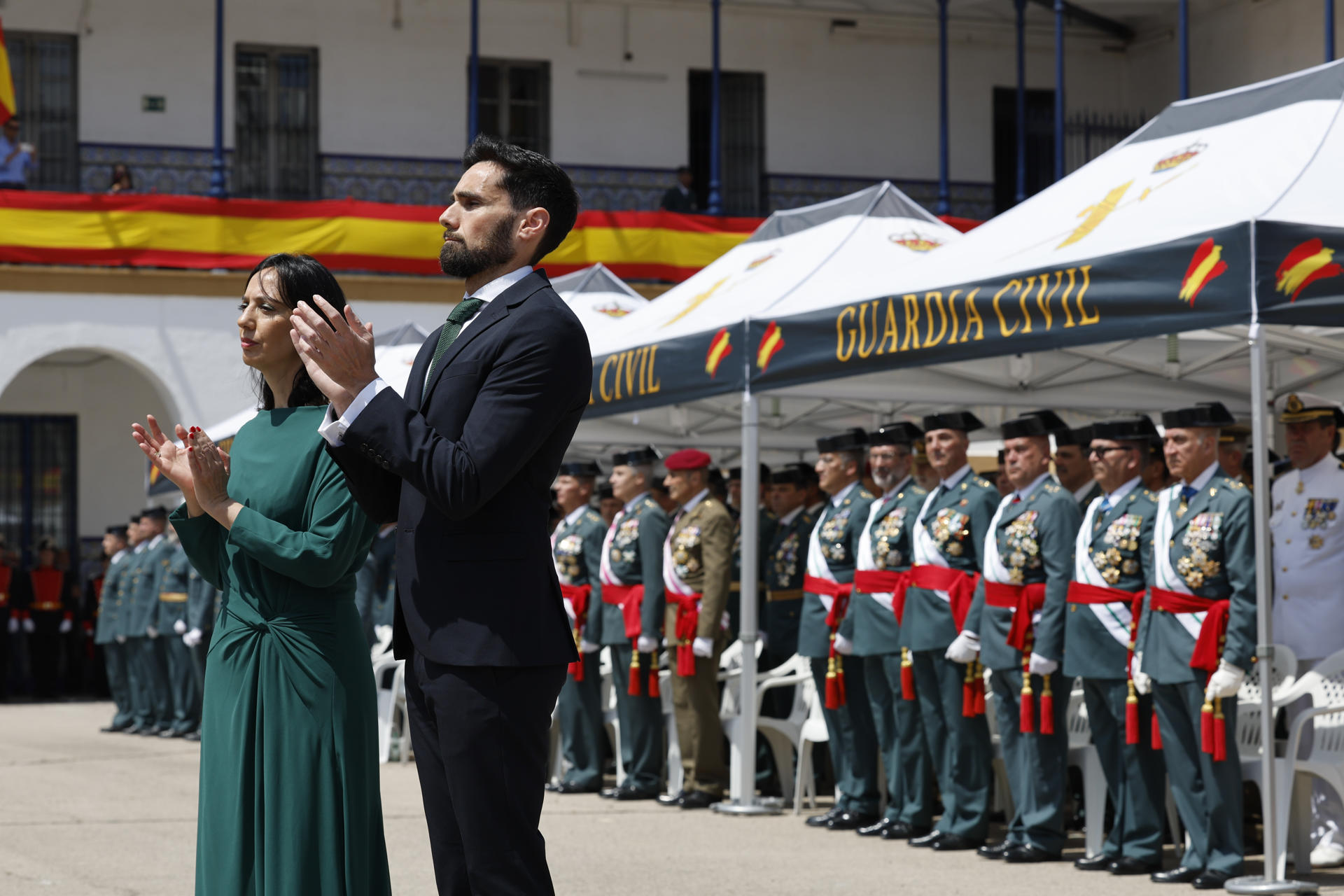El secretario de Estado de Seguridad, Rafael Pérez, preside juntoa la directora general de la Guardia Civil, Mercedes González, el acto conmemorativo del 181º aniversario de la fundación de la Guardia Civil celebrado este martes. EFE/Ana Escobar