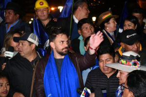 Fotografía de archivo, tomada el pasado 17 de febrero, del ministro de Gobierno de Bolivia, Eduardo Del Castillo, quien fue elegido como el candidato oficialista a la presidencia del país andino, por el partido Movimiento al Socialismo (MAS). EFE/Gabriel Márquez