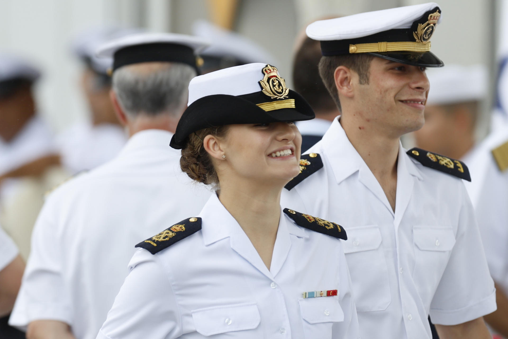 La princesa Leonor camina durante la escala que el buque escuela Juan Sebastián de Elcano este sábado, en Ciudad de Panamá (Panamá). EFE/ Bienvenido Velasco
