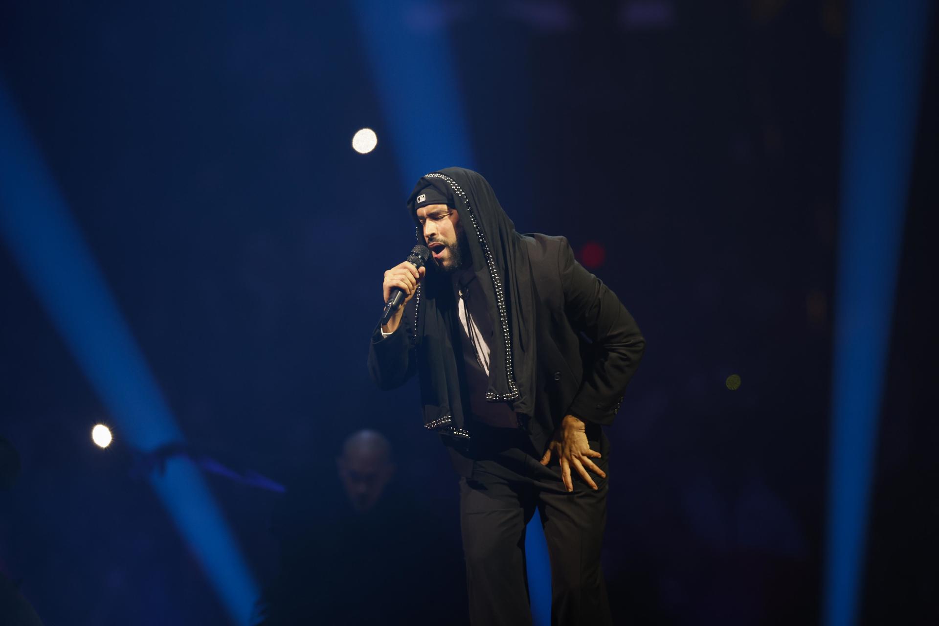 Imagen de archivo (14/3/2024)del rapero puertorriqueño Bad Bunny durante un concierto en Los Ángeles. EFE/EPA/CAROLINE BREHMAN