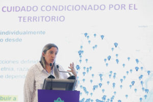 La socióloga especialista Paola Mascheroni, participa este miércoles en la VII Cumbre Iberoamericana de Agendas Locales y de Género y el XV Congreso Iberoamericano de Municipalistas, en la ciudad de Guadalajara, Jalisco (México). EFE/ Francisco Guasco