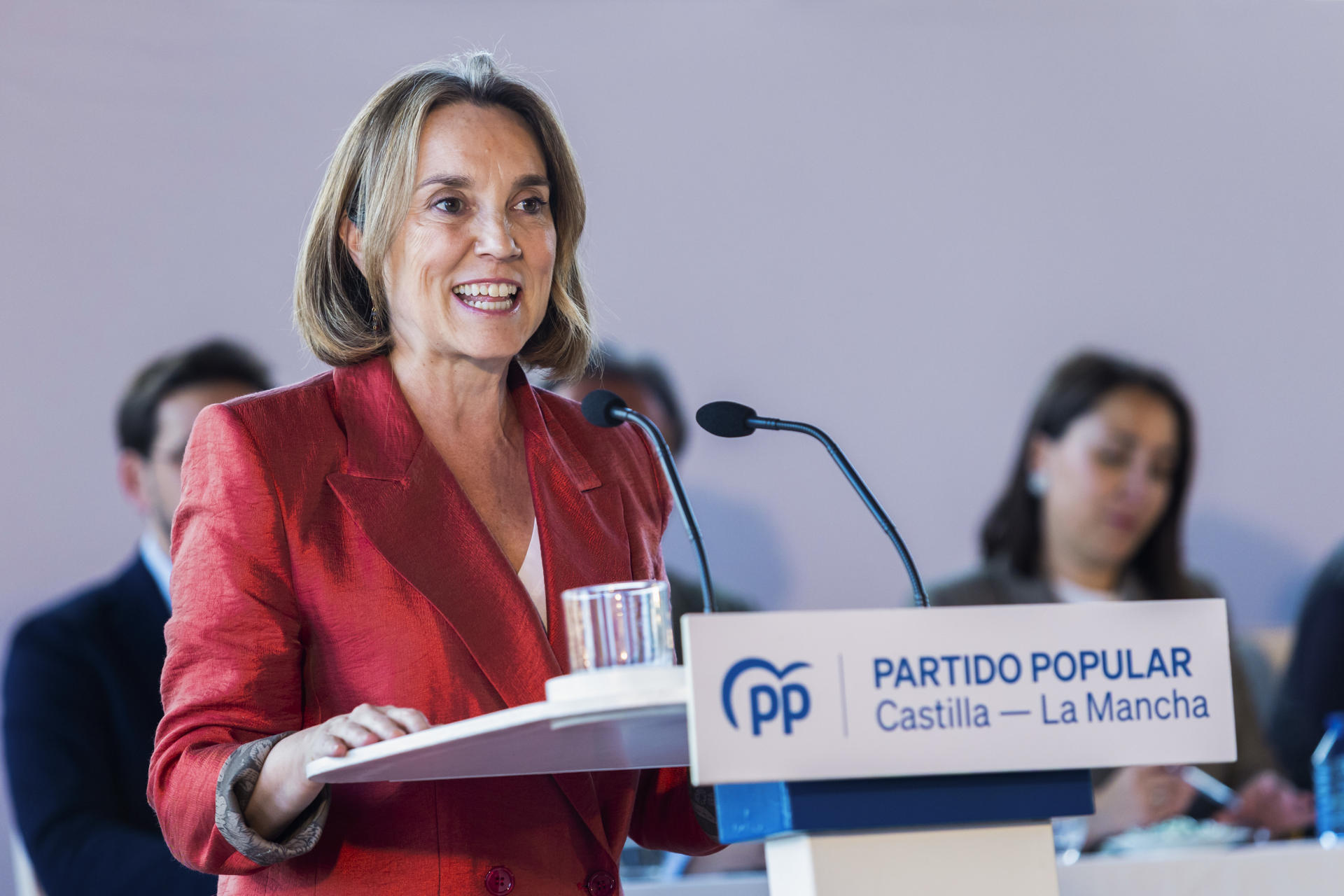 La secretaria general del PP, Cuca Gamarra, preside este lunes el Comité Ejecutivo Regional del PP de Castilla-La Mancha. EFE/Ángeles Visdómine