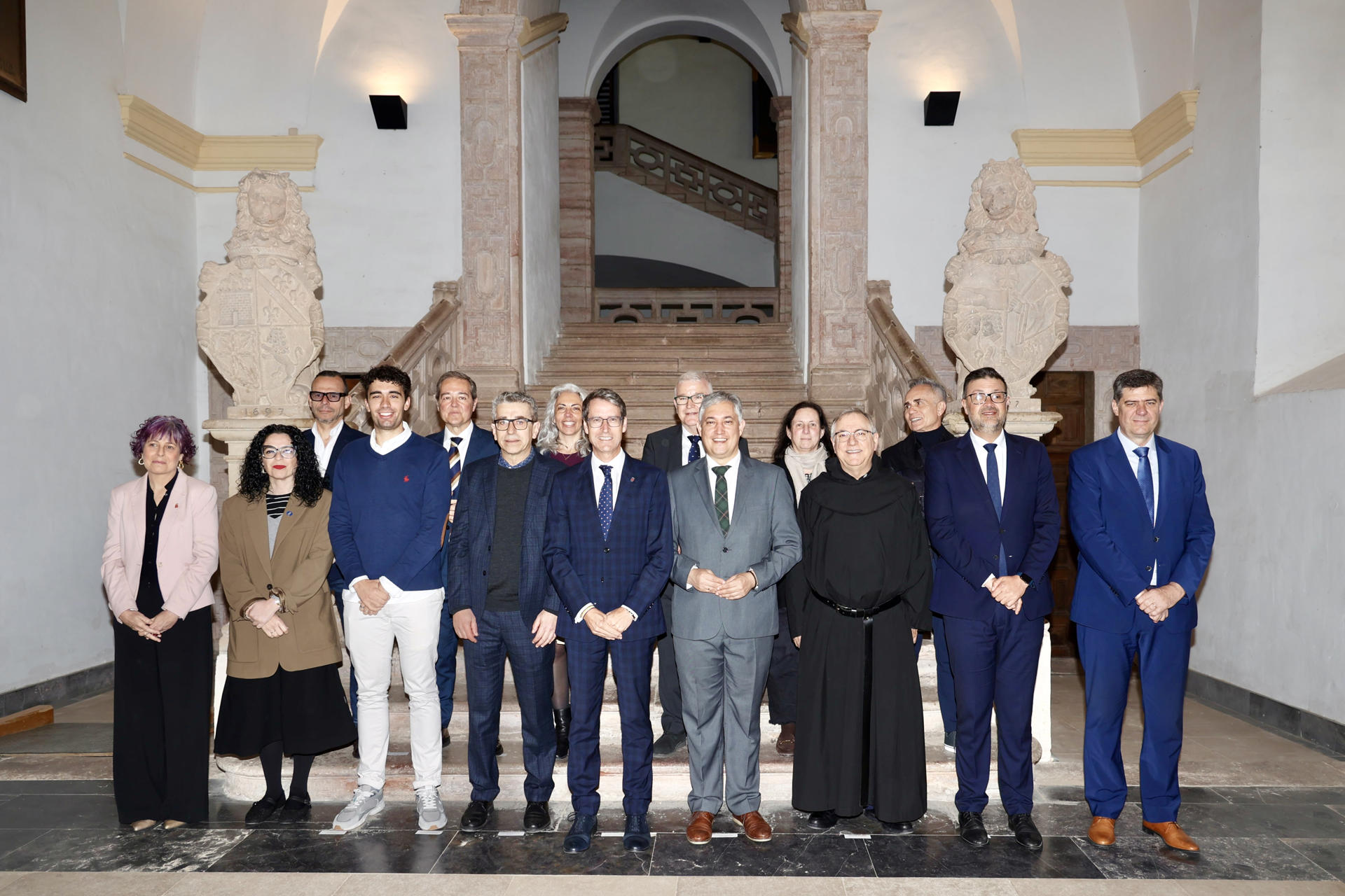 El presidente del Gobierno de La Rioja, Gonzalo Capellán, participa en la inauguración del XXXVII Pleno de la Conferencia Sectorial de Cultura, en la que participa el secretario de Estado de Cultura, Jordi Martí Grau, el consejero de Cultura, Turismo, Deporte y Juventud, José Luis Pérez Pastor, entre otros consejeros, este miércoles en el Monasterio de Yuso en San Millán de la Cogolla. EFE/Raquel Manzanares