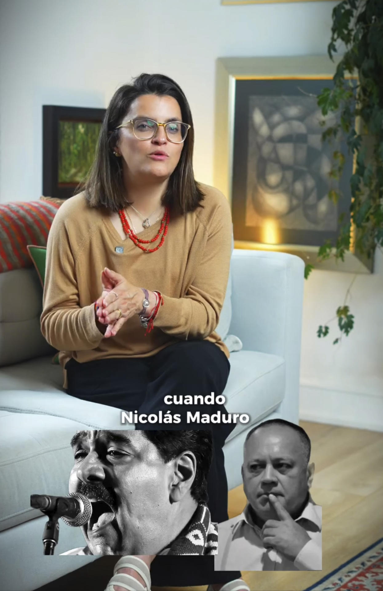 Captura de video tomado de la cuenta en Instagram @mjpintoec de la vicepresidenta electa de Ecuador, María José Pinto, quien desestimó las acusaciones de fraude hechas por el presidente de Venezuela, Nicolás Maduro, y su ministro de Relaciones Interiores, Justicia y Paz, Diosdado Cabello. EFE/ @mjpintoec
