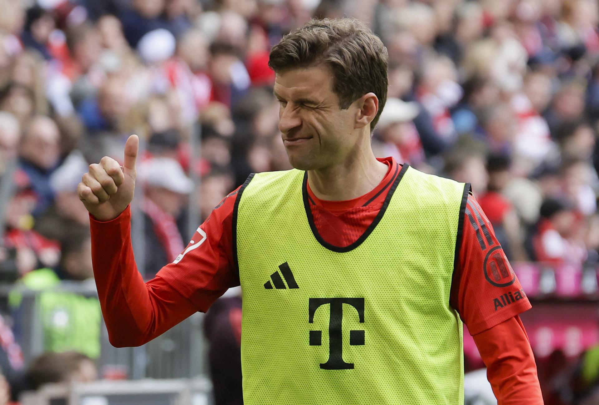 Thomas Müller, en una foto de la última jornada disputada de la Bundesliga. EFE/EPA/RONALD WITTEK.