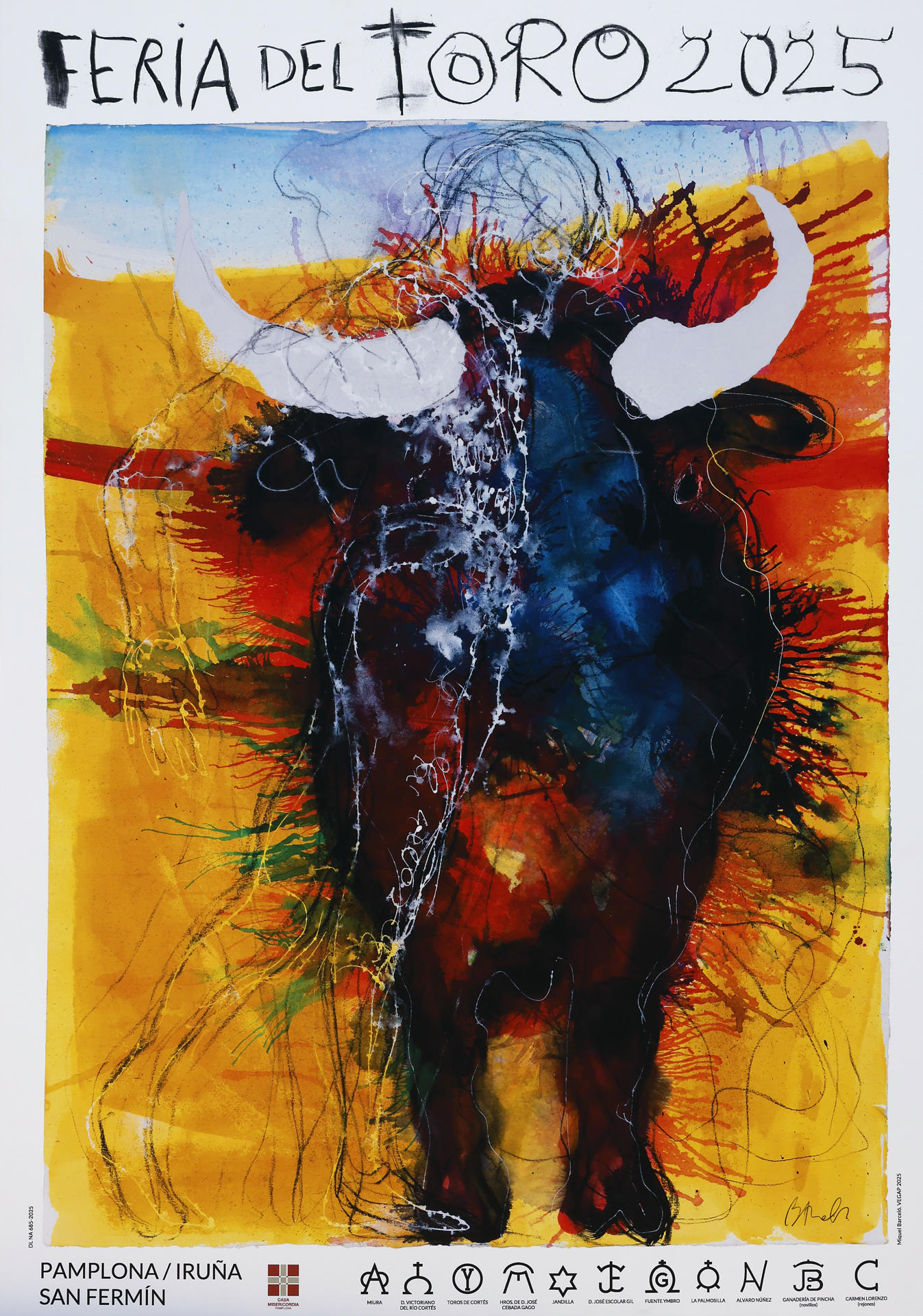 Cartel anunciador de la feria del toro de 2025 realizado por Miquel Barceló. EFE/ Jesús Diges