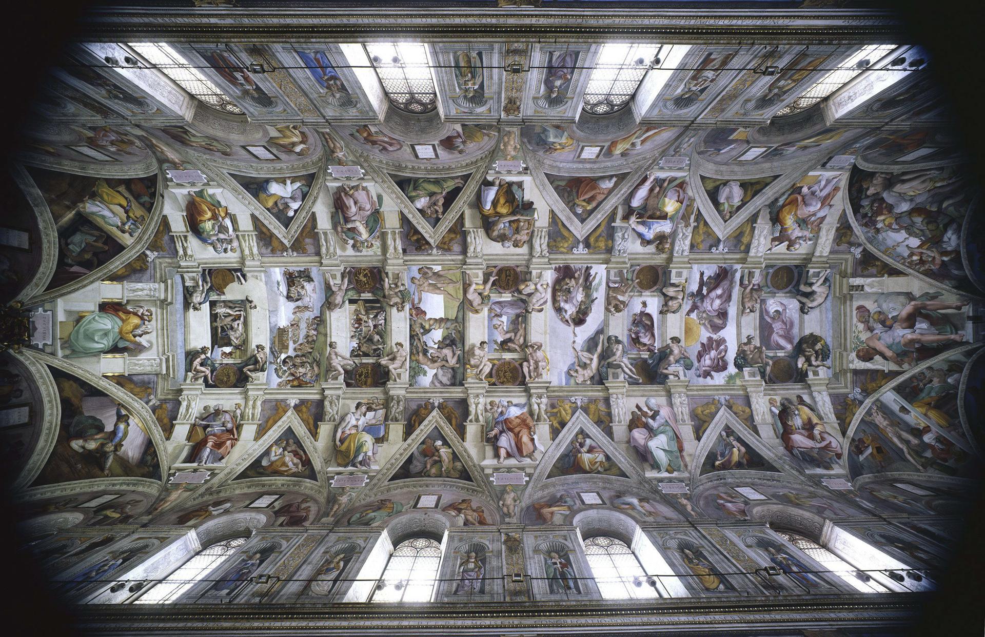 Fotografía facilitada por el Musei Vaticani que muestra la bóveda de la Capilla Sixtina. EFE/***SOLO USO EDITORIAL***