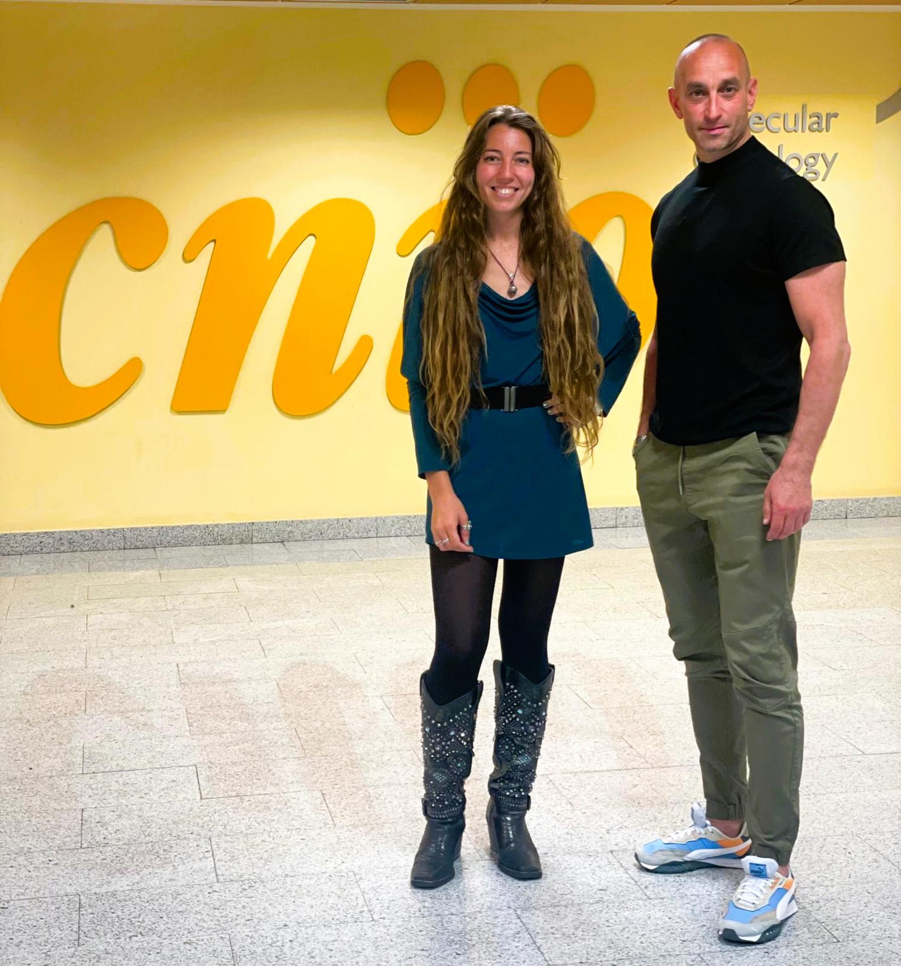 Irene Herranz y Nabil Djouder. Crédito: Sladjana Zagorac / CNIO