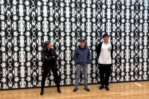 Obra de Santiago Sierra 'Escudo nacional de España estampado con sangre' (2021) de la galería Helga de Alvear, de ARCO 2024, la Feria Internacional de Arte Contemporáneo de España. EFE/ Javier Lizon
