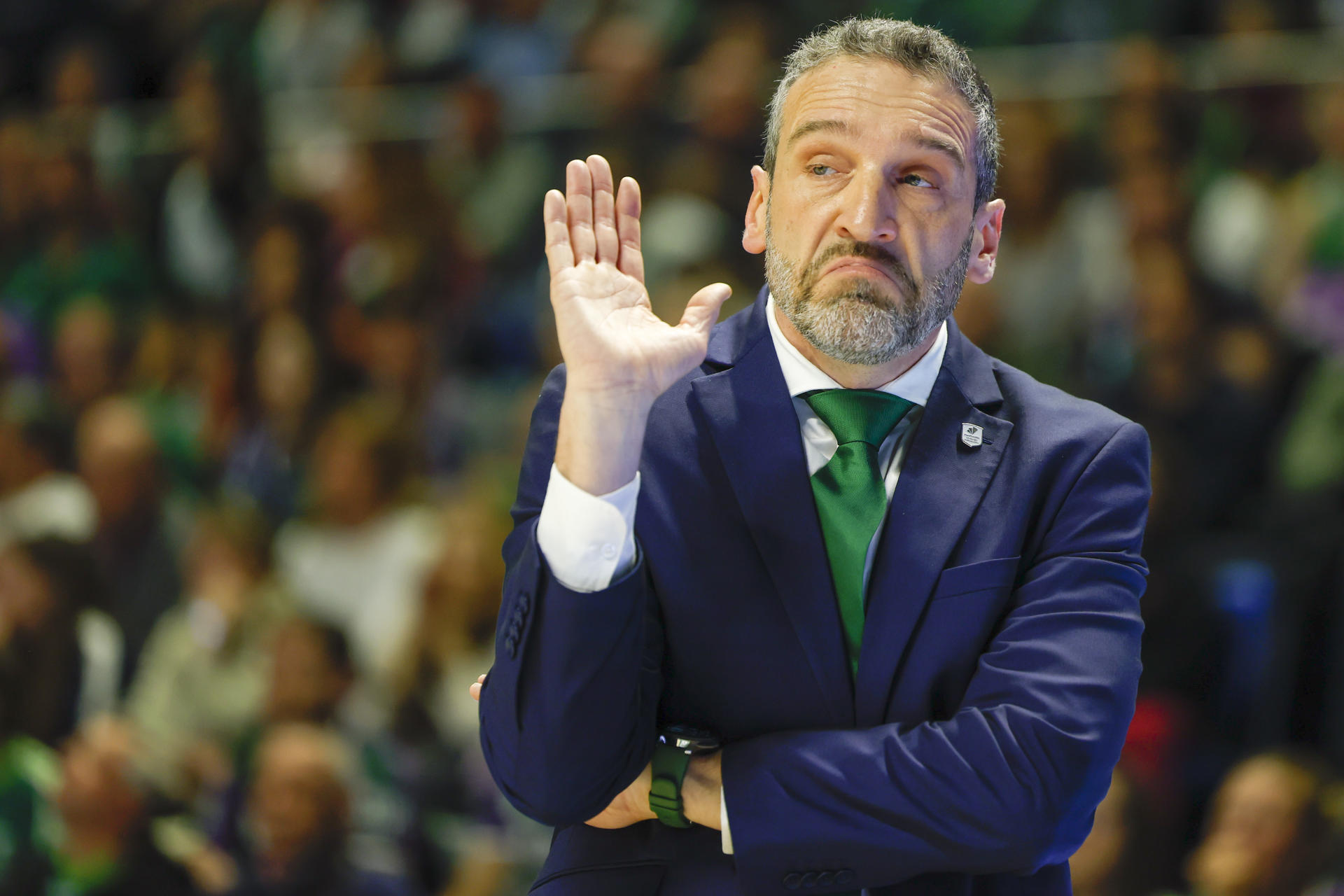 El entrenador de Unicaja, Ibon Navarro. EFE / Jorge Zapata.