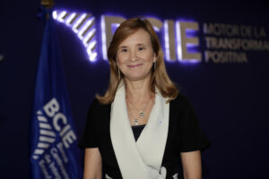 La presidenta del Banco Centroamericano de Integración Económica (BCIE), Gisela Sánchez, durante una entrevista con EFE,  este jueves, 29 de mayo, en Tegucigalpa (Honduras). EFE/Gustavo Amador