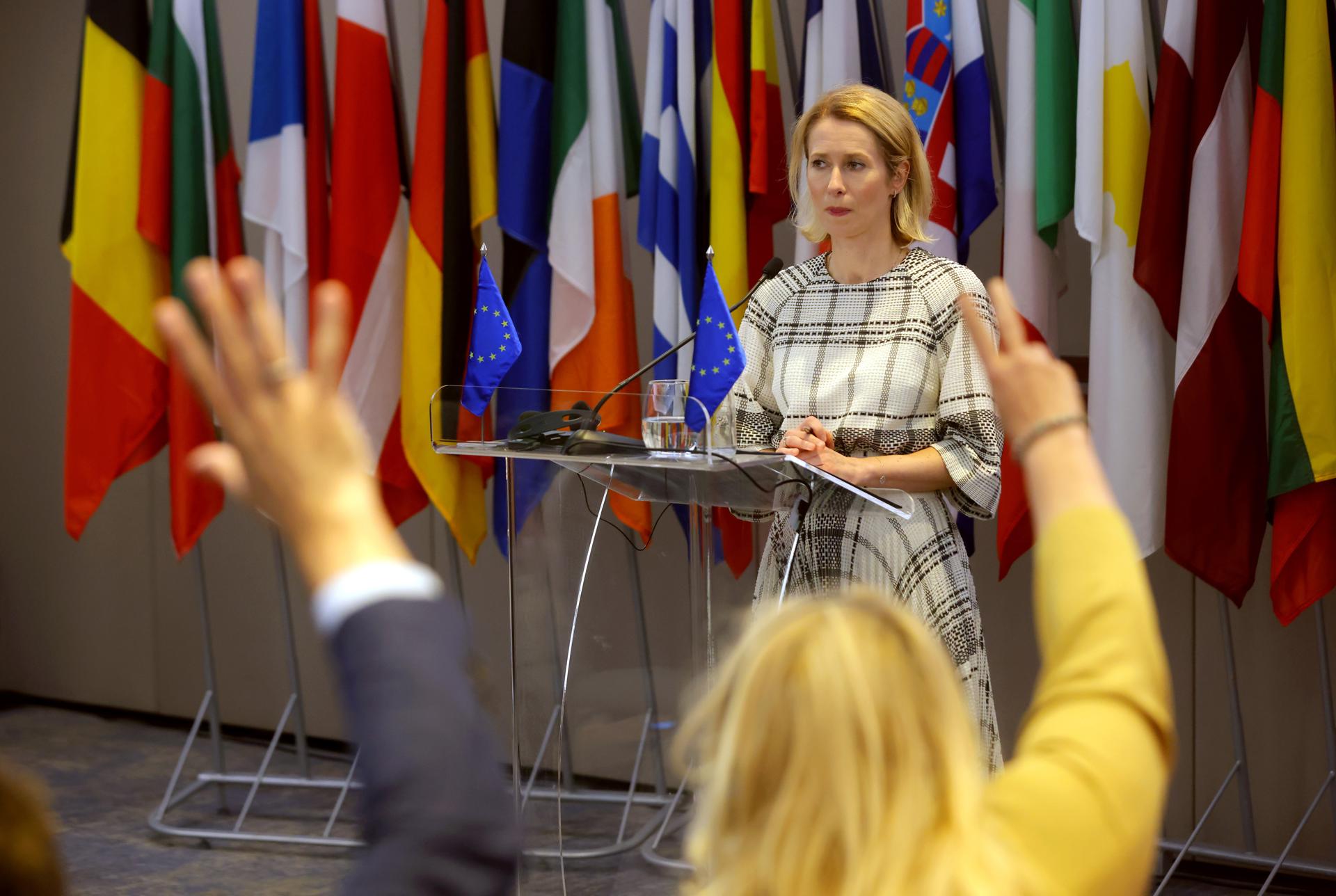La alta representante de la UE para Asuntos Exteriores y Política de Seguridad, Kaja Kallas, ofrece una conferencia de prensa en Belgrado, Serbia, el 22 de mayo de 2025. Kallas está de visita oficial en Serbia. (Belgrado) EFE/EPA/ANDREJ CUKIC  ```
