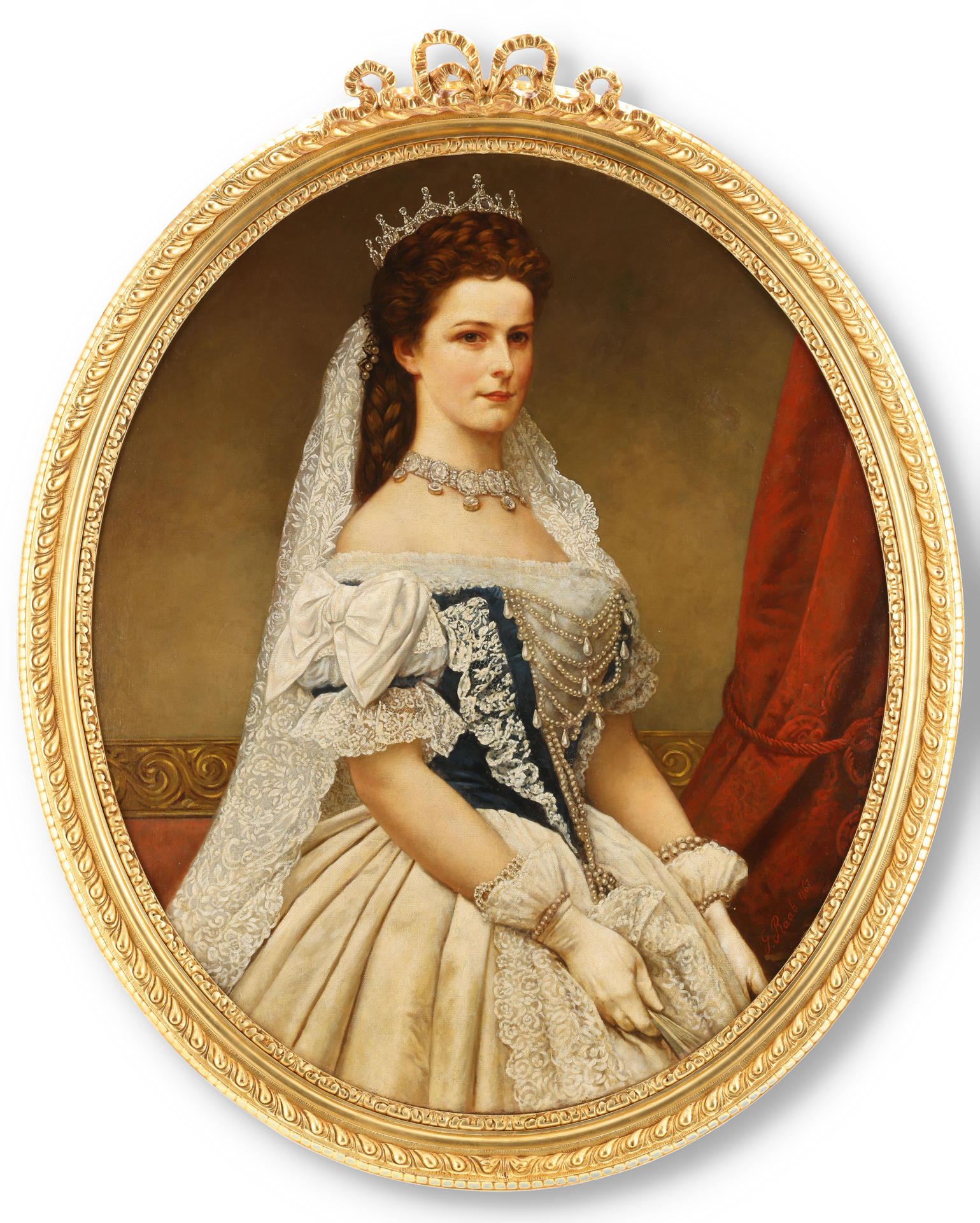 Retrato de Sisi con motivo de su coronación en 1867. La navaja de afeitar, las pantuflas o un raro uniforme de Francisco José I y un retrato de la emperatriz Sisi, valorado en hasta 40.000 euros, son algunos de los 400 objetos de la antigua familia imperial austríaca y de otras casas reales europeas que serán subastados el próximo 12 de junio en Viena. EFE/ Dorotheum SOLO USO EDITORIAL/SOLO DISPONIBLE PARA ILUSTRAR LA NOTICIA QUE ACOMPAÑA (CRÉDITO OBLIGATORIO)R LA NOTICIA QUE ACOMPAÑA (CRÉDITO OBLIGATORIO)