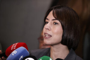 Imagen de archivo (08/05/2025) de la secretaria general de los socialistas valencianos, la ministra Diana Morant.
EFE/Manuel Bruque