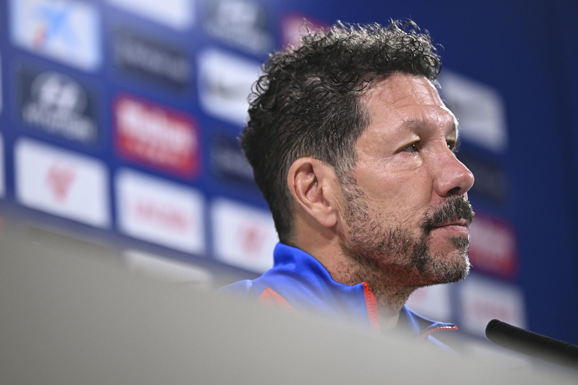 Simeone, en la rueda de prensa de este viernes. EFE/ Fernando Villar