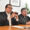 El monseñor Aurelio Pesoa (i) habla junto al monseñor Giovani Arana (d) en una rueda de prensa este martes en Cochabamba (Bolivia). EFE/Jorge Ábrego