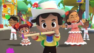 Fotograma cedido este miércoles, 28 de mayo, por el canal Tukutoon de una escena de su álbum infantil 'Carnaval de Mil Colores'. EFE/Tukutoon