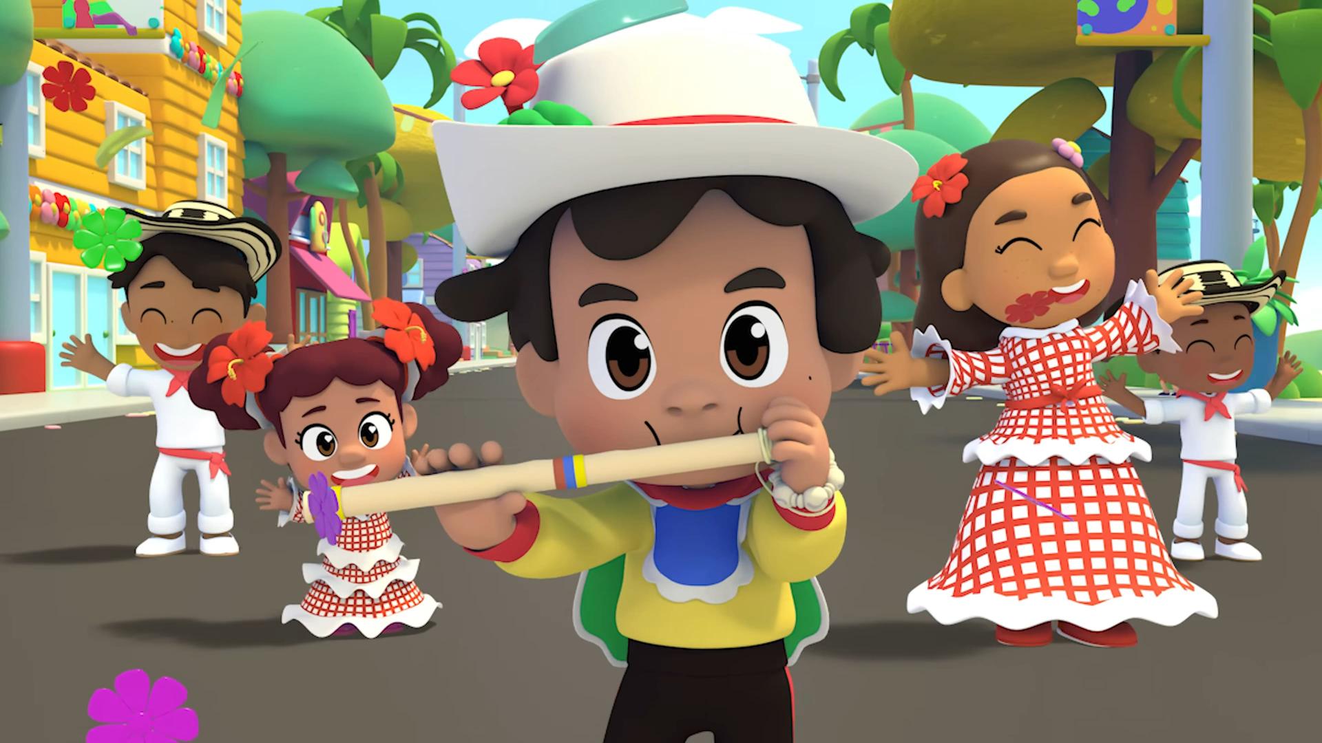 Fotograma cedido este miércoles, 28 de mayo, por el canal Tukutoon de una escena de su álbum infantil 'Carnaval de Mil Colores'. EFE/Tukutoon