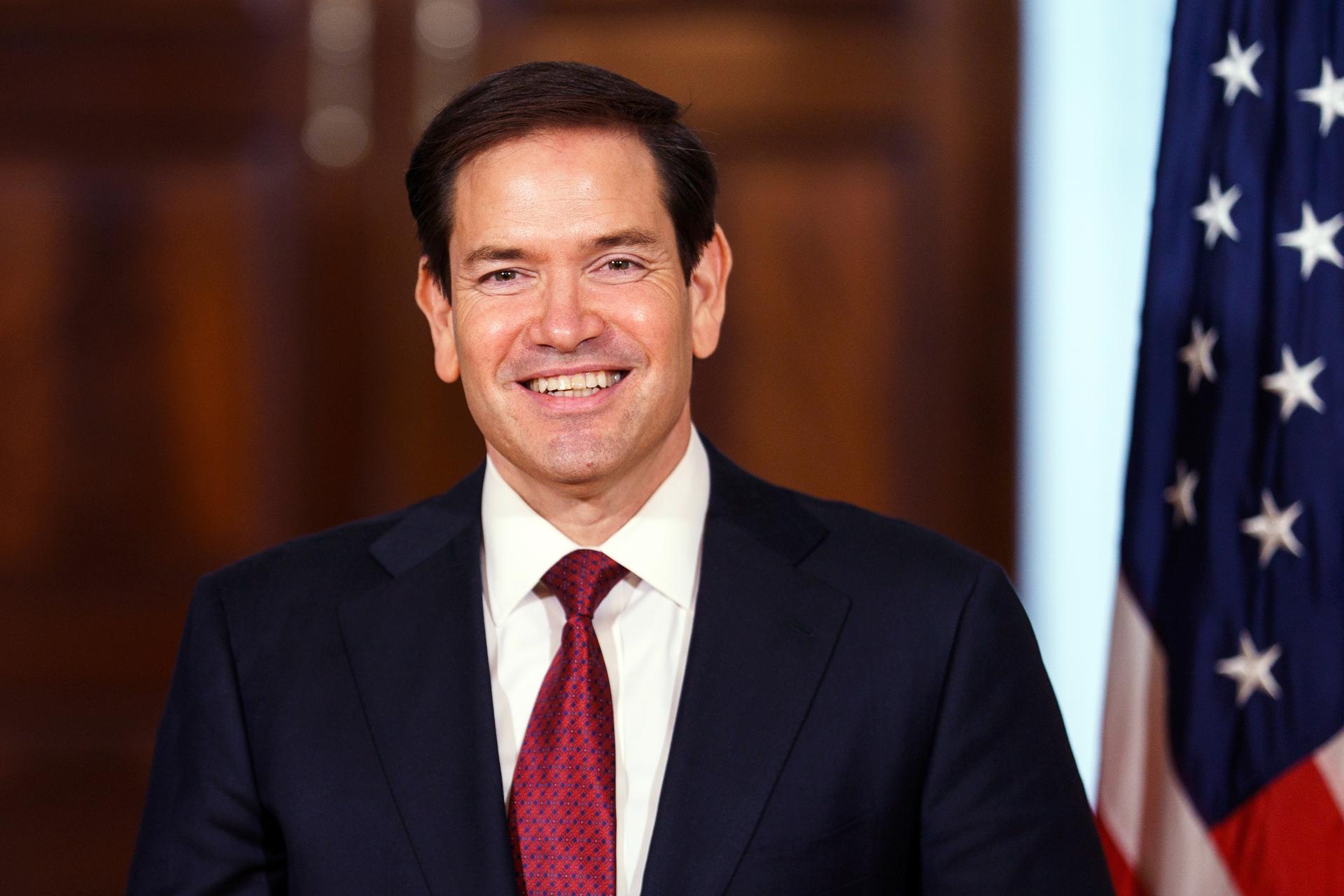 El secretario de Estado de EE.UU., Marco Rubio, en la sede del Departamento que lidera, este miércoles, 28 de mayo, en Washington DC (EE.UU.). EFE/Will Olíver
