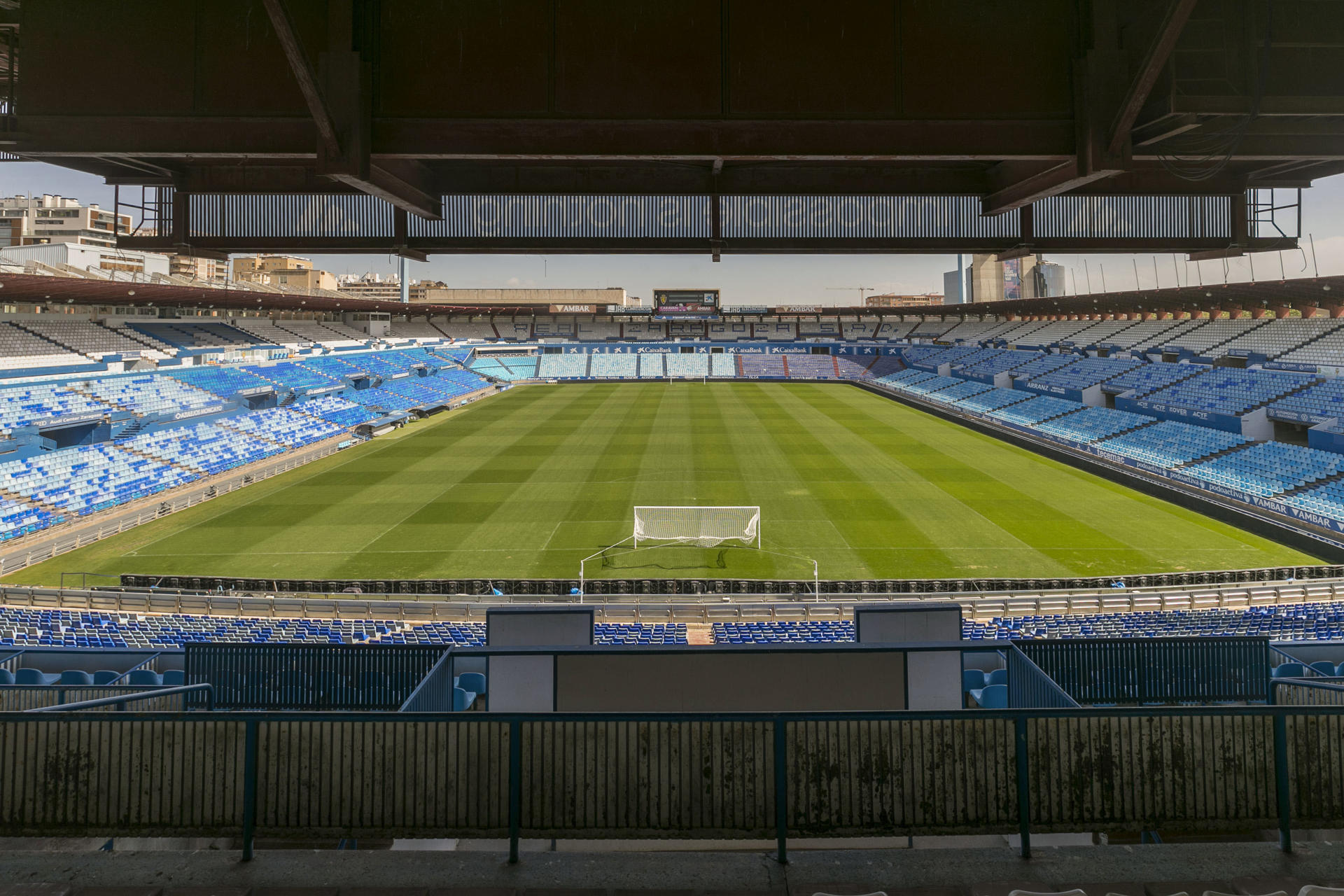 Fotografía del 8 de abril de 2024 del estadio de La Romareda. EFE/Javier Cebollada