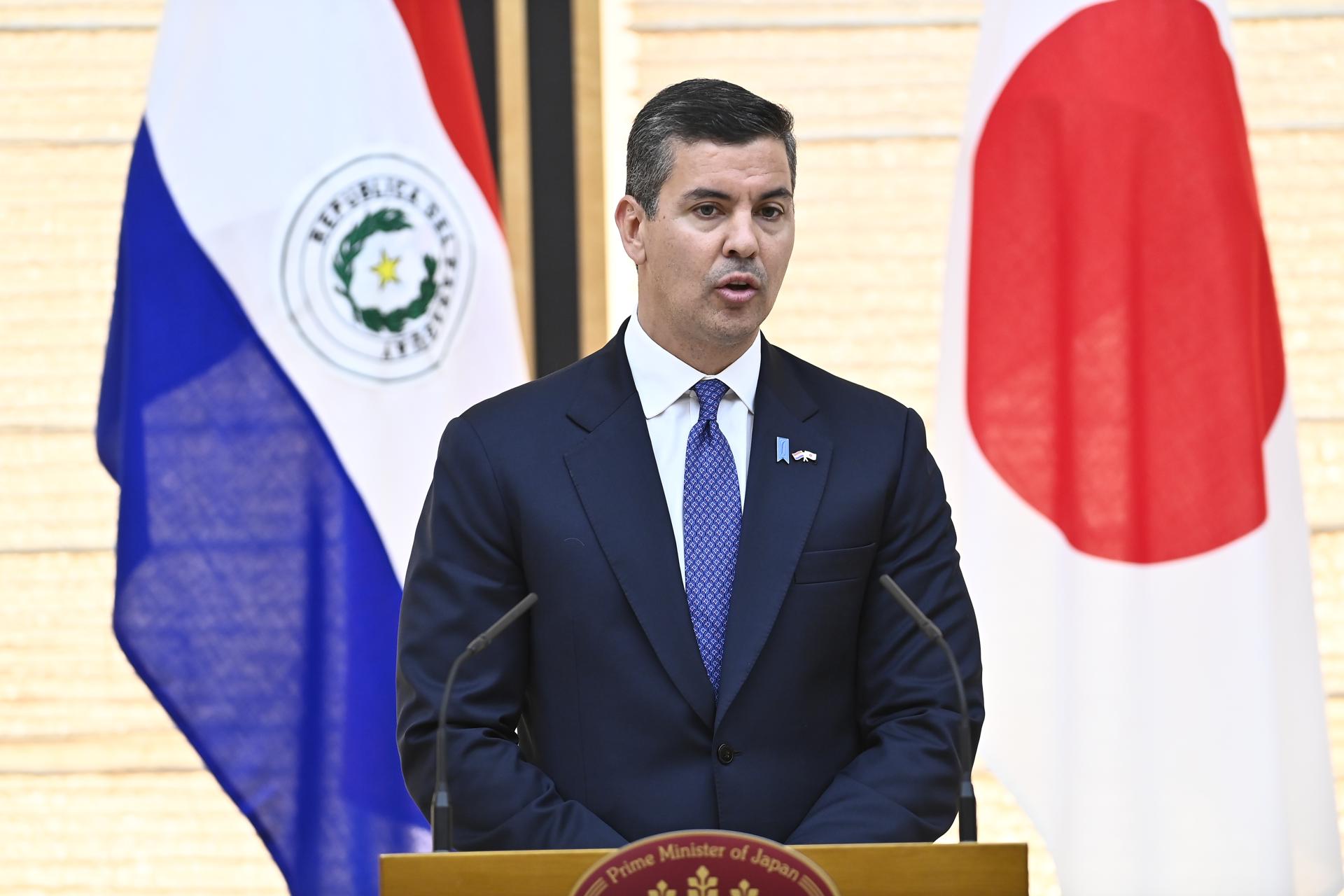 El presidente de Paraguay, Santiago Peña, este miércoles en Tokio. EFE/EPA/DAVID MAREUIL / POOL