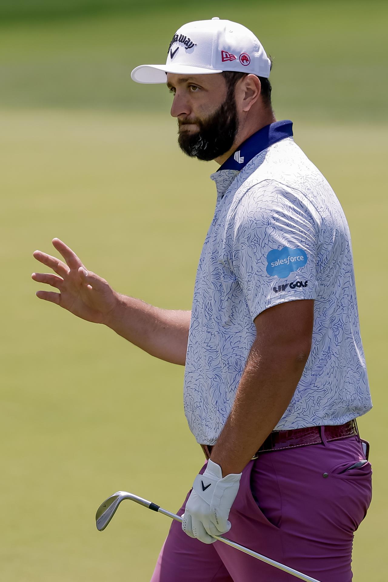 Jon Rahm, golfista español, durante su ronda del sábado en el Campeonato de la PGA en el Quail Hollow Club de Charlotte (EE.UU.). EFE/EPA/ERIK S. LESSER