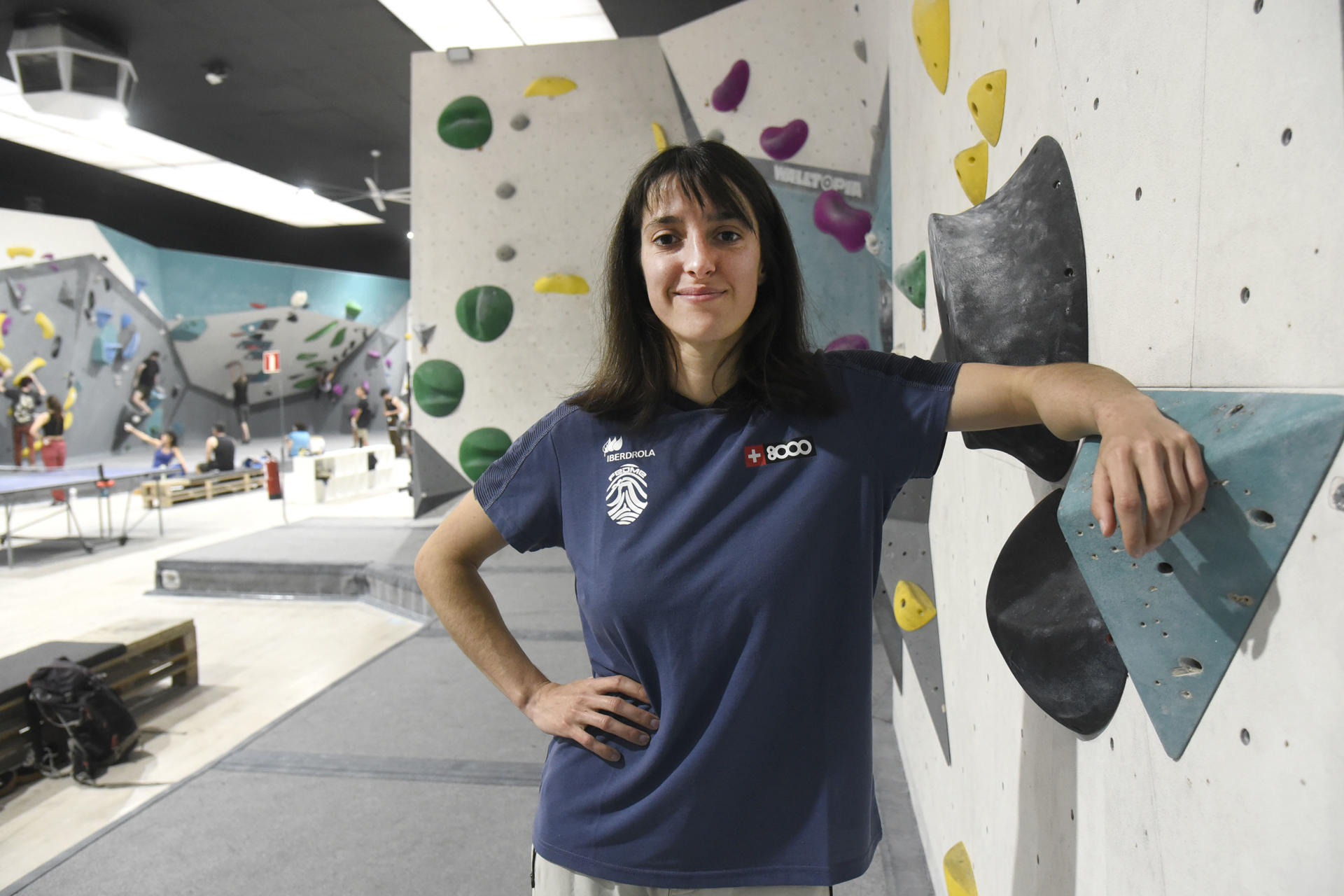 Rebeca Pérez, la nueva seleccionadora española de escalada en bloque, durante la entrevista con la Agencia EFE. EFE/ JAVIER BLASCO
