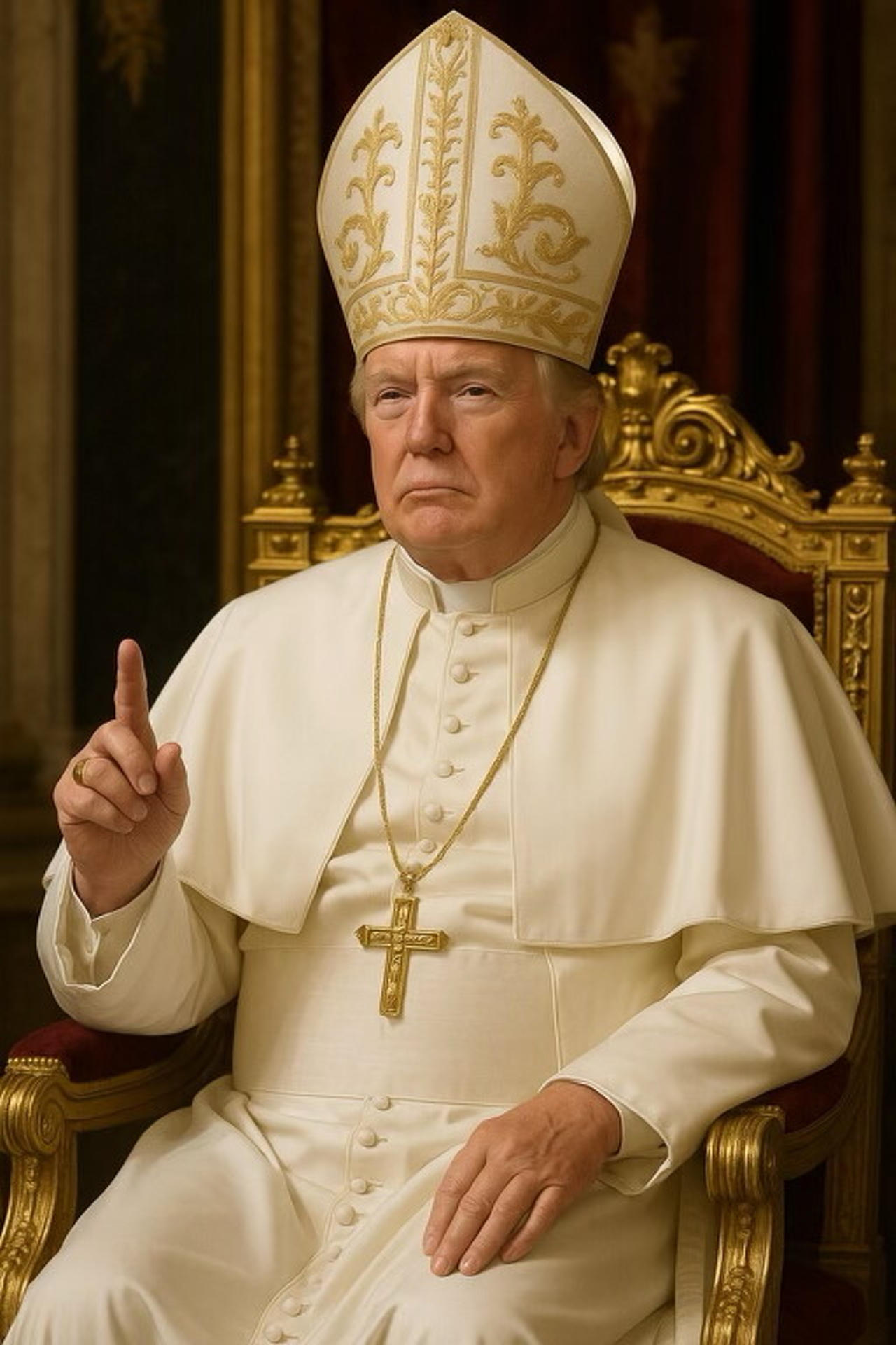 Imagen hecha con inteligencia artificial (IA) tomada de la cuenta oficial de la red social Truth Social @realDonaldTrump que muestra al presidente de Estados Unidos, Donald Trump, vestido de papa. EFE/ @realDonaldTrump