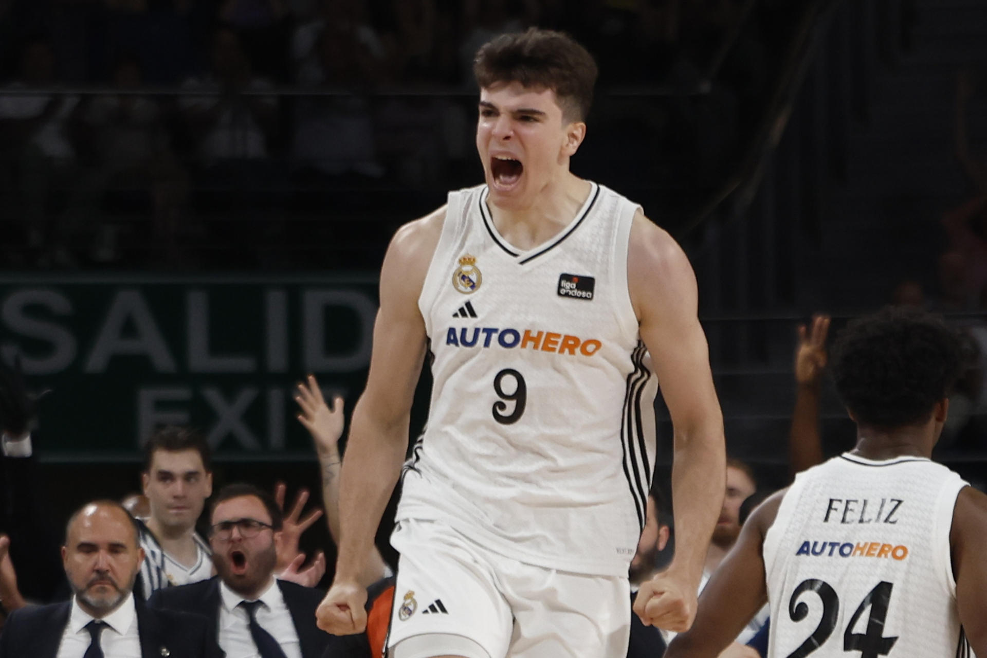 Foto de archivo del alero del Real Madrid Hugo González, elegido este miércoles en el puesto 28 del draft de la NBA por los Boston Celtics. EFE/ Juanjo Martín