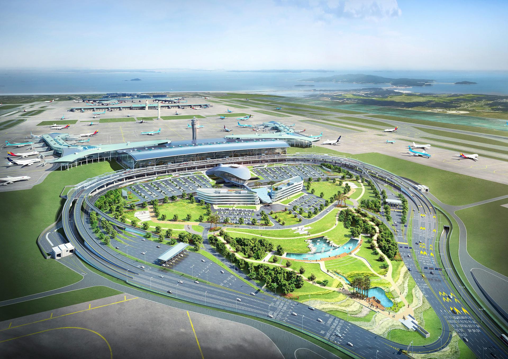 Fotografía de archivo de una vista general aérea del Aeropuerto Internacional de Incheon, en Corea del Sur. EFE/Yonhap