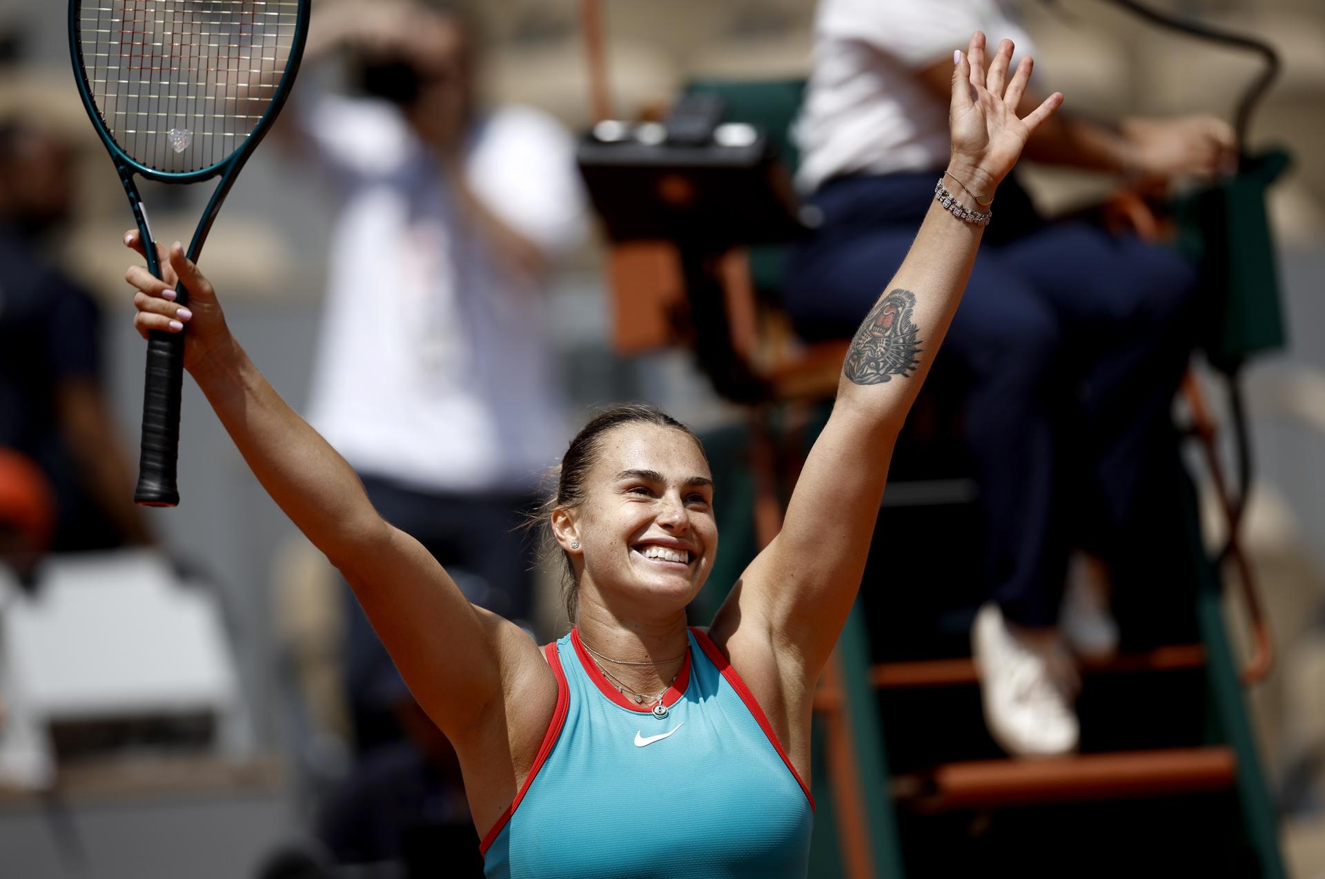 Aryna Sabalenka. EFE/EPA/YOAN VALAT