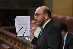 El diputado del PP Álvaro Pérez interviene en la sesión plenaria del Congreso de los Diputados celebrada este martes en Madrid. EFE/Fernando Villar