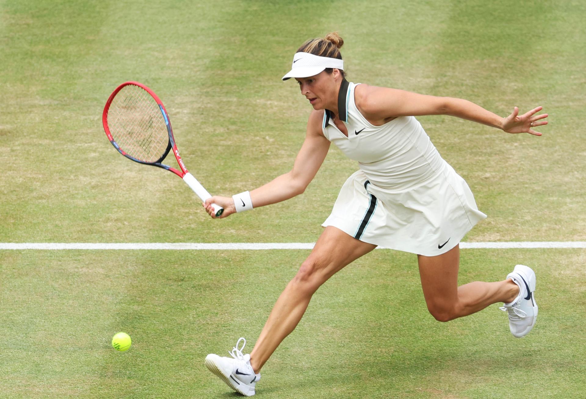 La tenista alemana Tatjana Maria en la final ante la estadounidense Amanda Anisimova en el Queen's Club Championshipsde Londres, Reino Unido. EFE/EPA/NEIL HALL