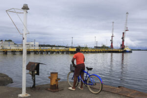 Hace cuatro semanas no hay movimiento en el puerto porque la transnacional bananera Chiquita cerró sus operaciones en Panamá y despidió a toda su plantilla en medio de una huelga sindical por causas ajenas a empresa. EFE/ Bienvenido Velasco