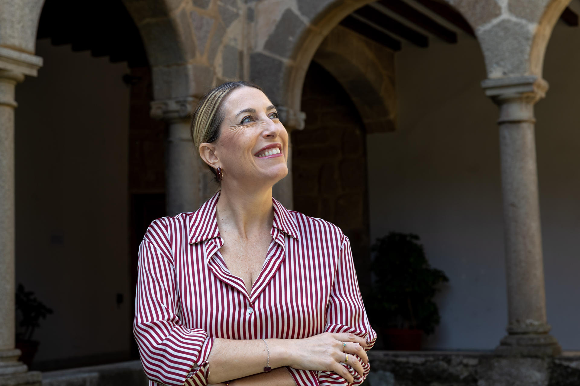 La presidenta de la Junta de Extremadura, María Guardiola, que cumple dos años al frente del Ejecutivo regional, considera que, tras la petición unánime de la sociedad extremeña para dar continuidad a la central nuclear de Almaraz, ahora es el turno de las empresas propietarias para que lo exijan al Gobierno. EFE/ Jero Morales