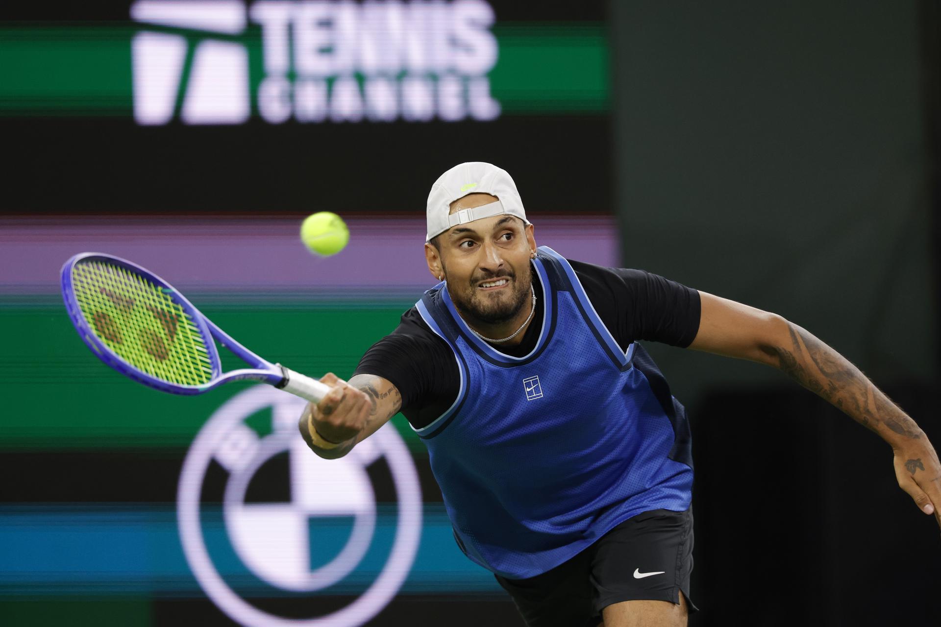 Foto de archivo del tenista australiano Nick Kyrgios, durante el torneo de Indian Wells disputado el pasado marzo. EFE/EPA/JOHN G. MABANGLO