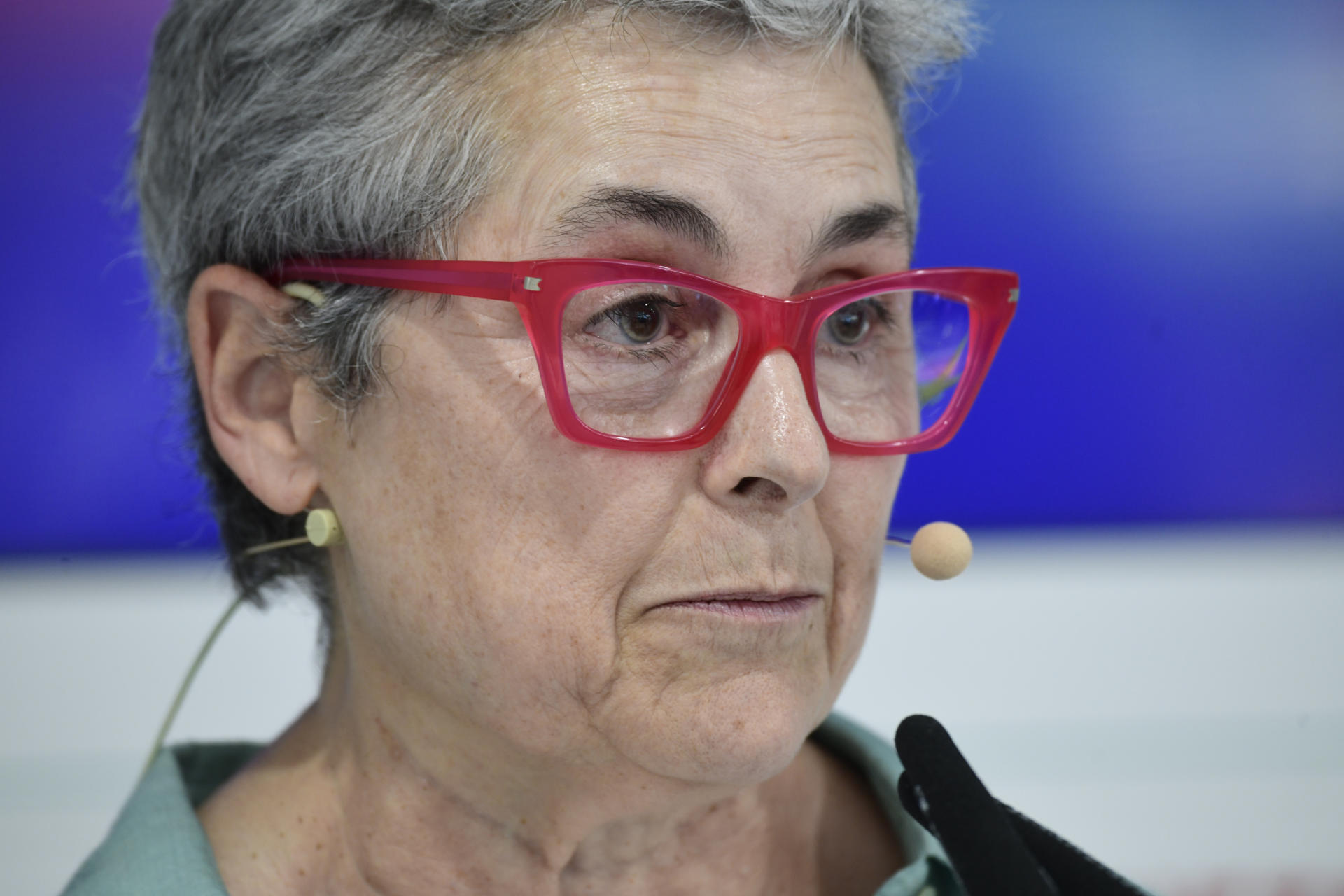 La directora de la Feria del Libro de Madrid, Eva Orúe, ofrece un balance de ventas y asistentes a esta edición, la número 84, que ha estado dedicada a Nueva York. EFE/ Víctor Lerena
