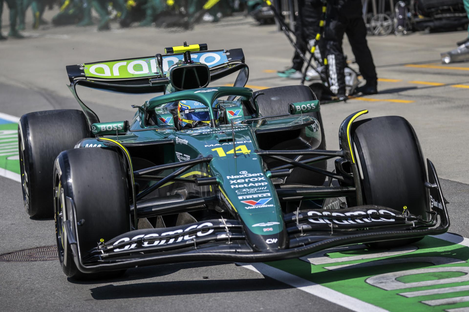 El español Fernando Alonso, de Aston Martin, terminó en el séptimo lugar del GP de Canadá. EFE/EPA/SHAWN THEW / POOL
