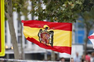 Una bandera preconstitucional de un grupo de ultraderecha, en una imagen de archivo. EFE/Javier Lizón