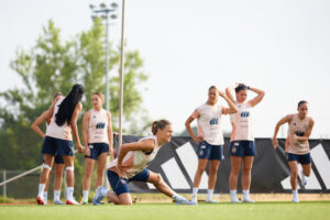 Entrenamiento del equipo español de fútbol femenino en la Ciudad del Fútbol, en Las Rozas, Madrid. El equipo prepara su partido de la Eurocopa ante Portugal y el amistoso ante Japón. EFE/ David Aliaga/RFEF SOLO USO EDITORIAL/SOLO DISPONIBLE PARA ILUSTRAR LA NOTICIA QUE ACOMPAÑA (CRÉDITO OBLIGATORIO)