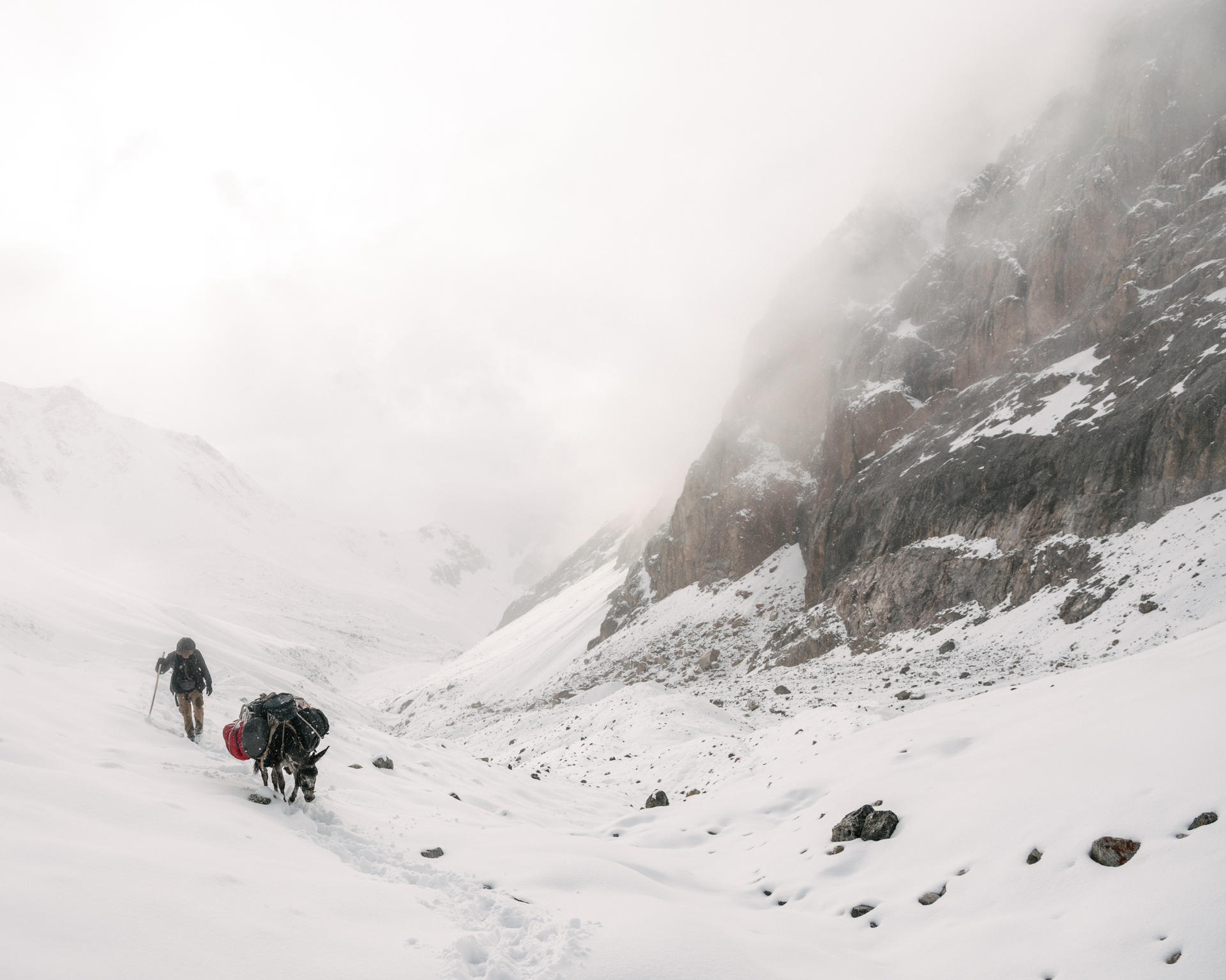 El explorador de National Geographic Paul Salopek camina a través del corredor de Wakhan, en Afganistán, en 2017. EFE/Matthieu Paley/National Geographic -SOLO USO EDITORIAL/SOLO DISPONIBLE PARA ILUSTRAR LA NOTICIA QUE ACOMPAÑA (CRÉDITO OBLIGATORIO)-