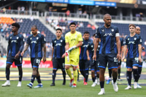 Jugadores de Pachuca participan en un entrenamiento previo a un partido del Mundial de Clubes en el estadio TQL de Cincinnati (Estados Unidos). EFE/ Juan Ignacio Roncoroni