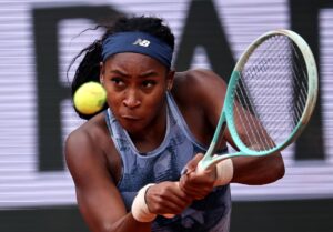 La estadounidense Coco Gauffdurante la final de Roland Garros ante la bielorrusa Aryna Sabalenka en París, Francia. EFE/EPA/CHRISTOPHE PETIT TESSON
